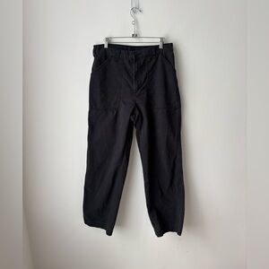 MUJI Black Workwear Pants Utility Carpenter Style Cotton Straight Leg Size S 31